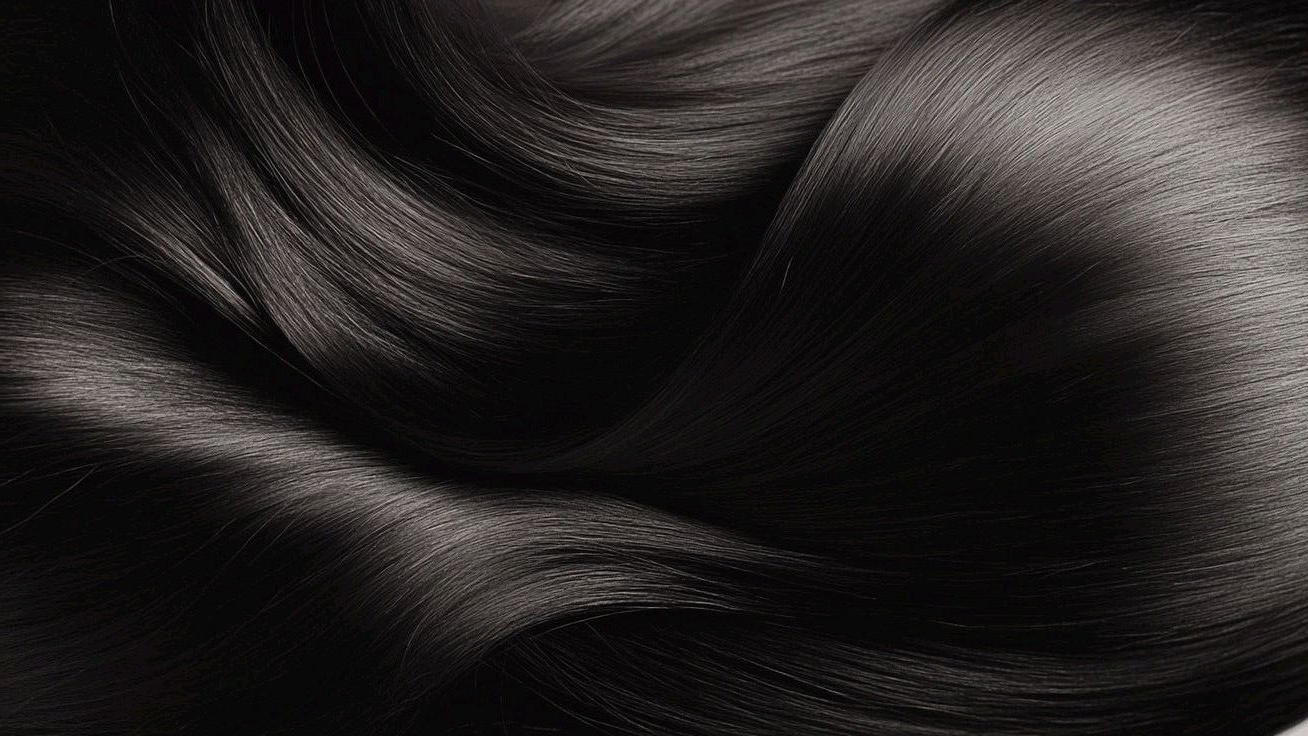 Glossy, flowing dark hair texture from Hair By Tracy’s original website